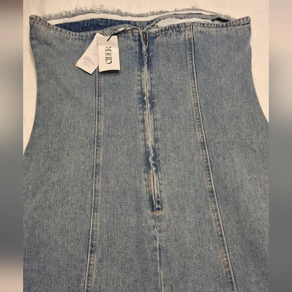 Cider Strapless Denim Dress - Picture 13 of 16
